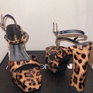 Fashion Nova Animal Print Platform Heels